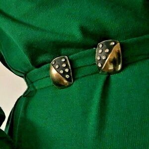 vtg 80s gold domino poker statement earrings clipon black statement lavish retro